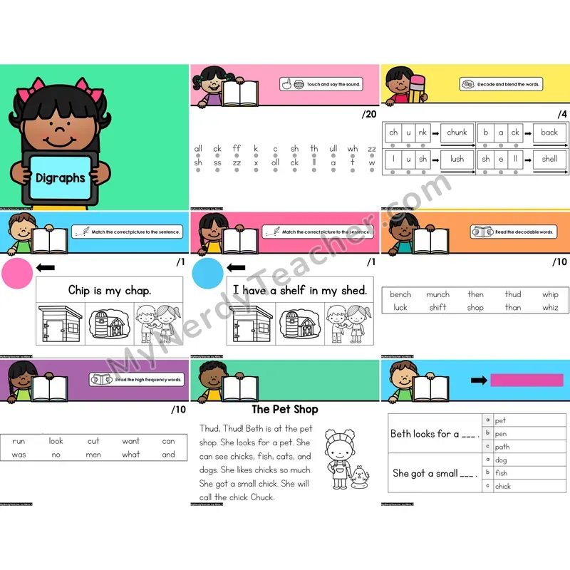 Digital Phonics Intervention PowerPoint — Digraphs Review (Preview)