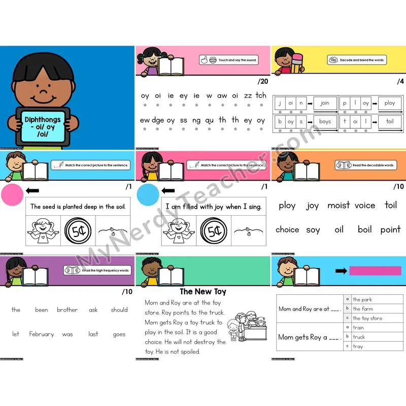 Digital Phonics Intervention PowerPoint — Diphthongs - oi / oy /oi/ (Preview)