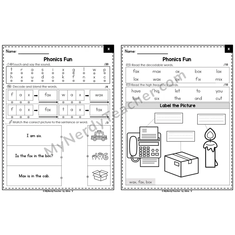 Editable Beginning Sounds Intervention Worksheet — x (Preview)