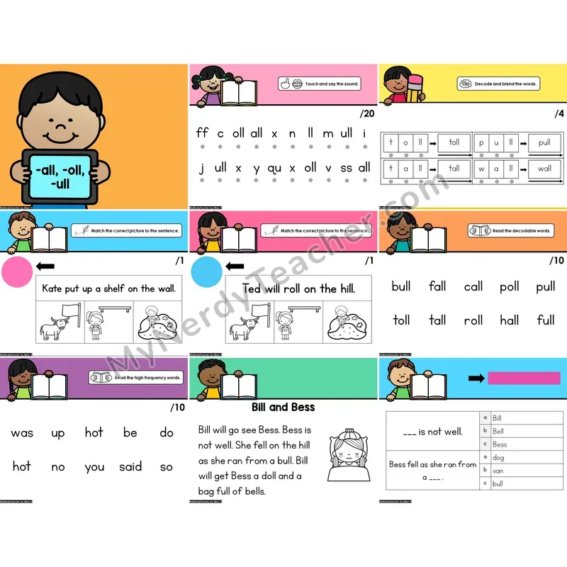 Digital Phonics Intervention PowerPoint — -all, -oll, -ull (Preview)