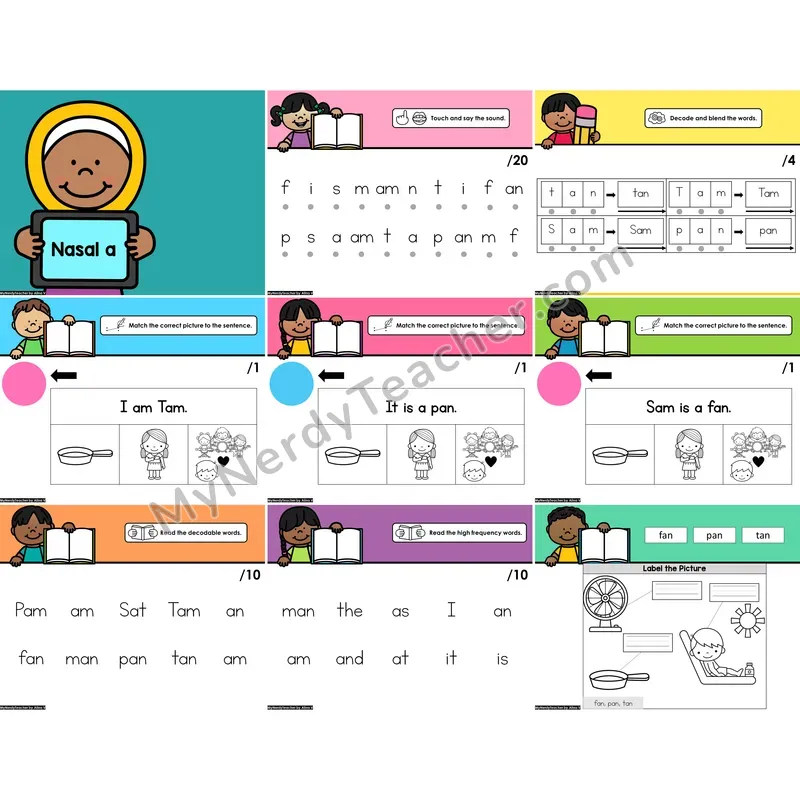 Digital Beginning Sounds Intervention PowerPoint — Nasal a (am, an) (PowerPoint)