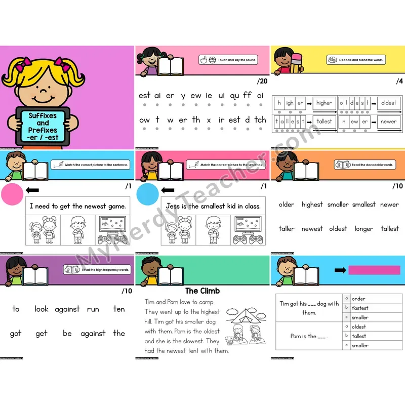 Digital Phonics Intervention PowerPoint — -er, -est (PowerPoint)
