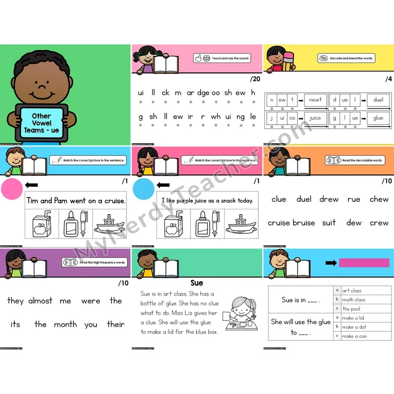 Digital Phonics Intervention PowerPoint — Other Vowel Teams - ue (PowerPoint)