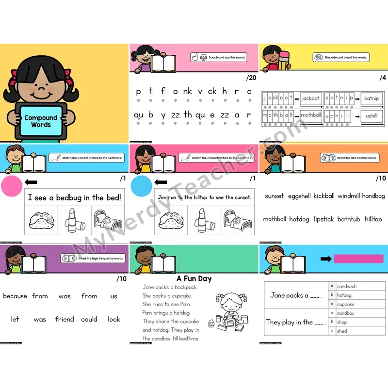 Digital Phonics Intervention PowerPoint — Compound Words (PowerPoint)