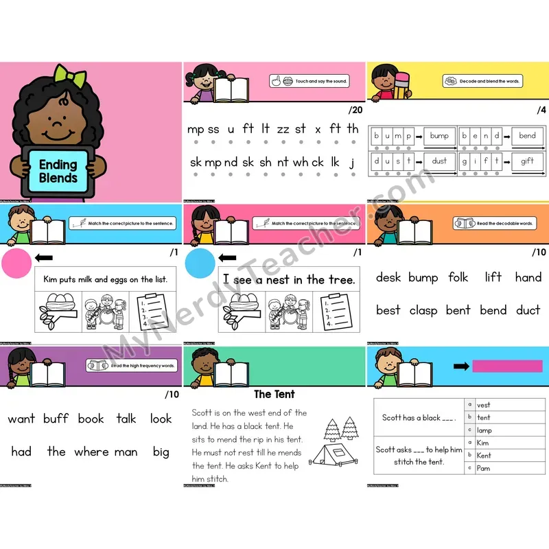 Digital Phonics Intervention PowerPoint — Ending Blends (PowerPoint)