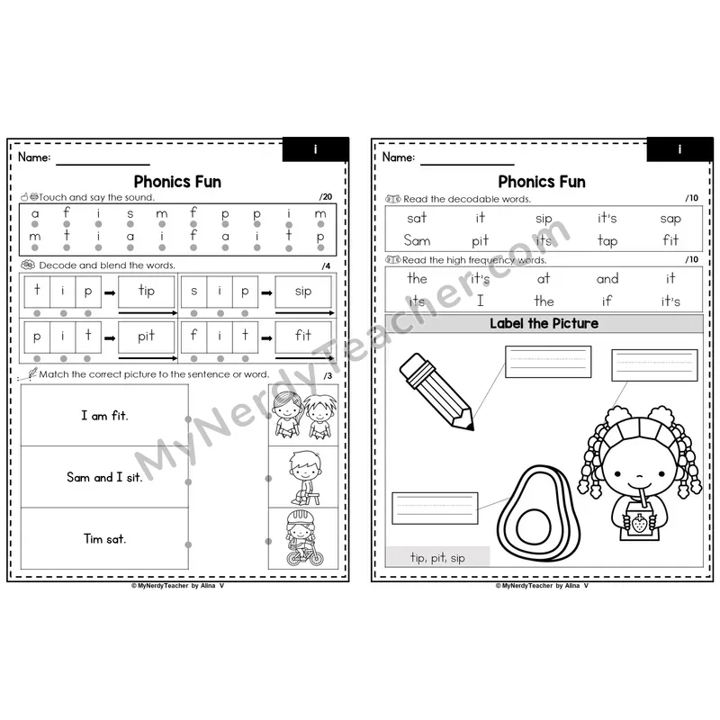 Editable Beginning Sounds Intervention Worksheet — i (PowerPoint)