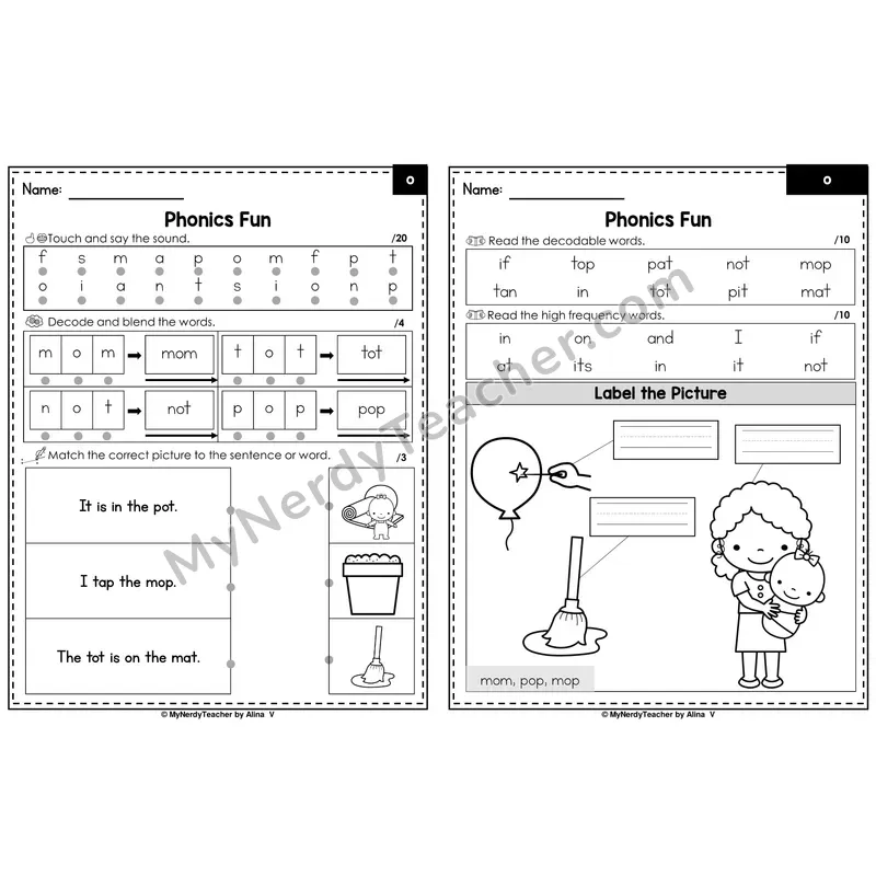 Beginning Sounds Phonics Intervention Worksheet — o (Preview)