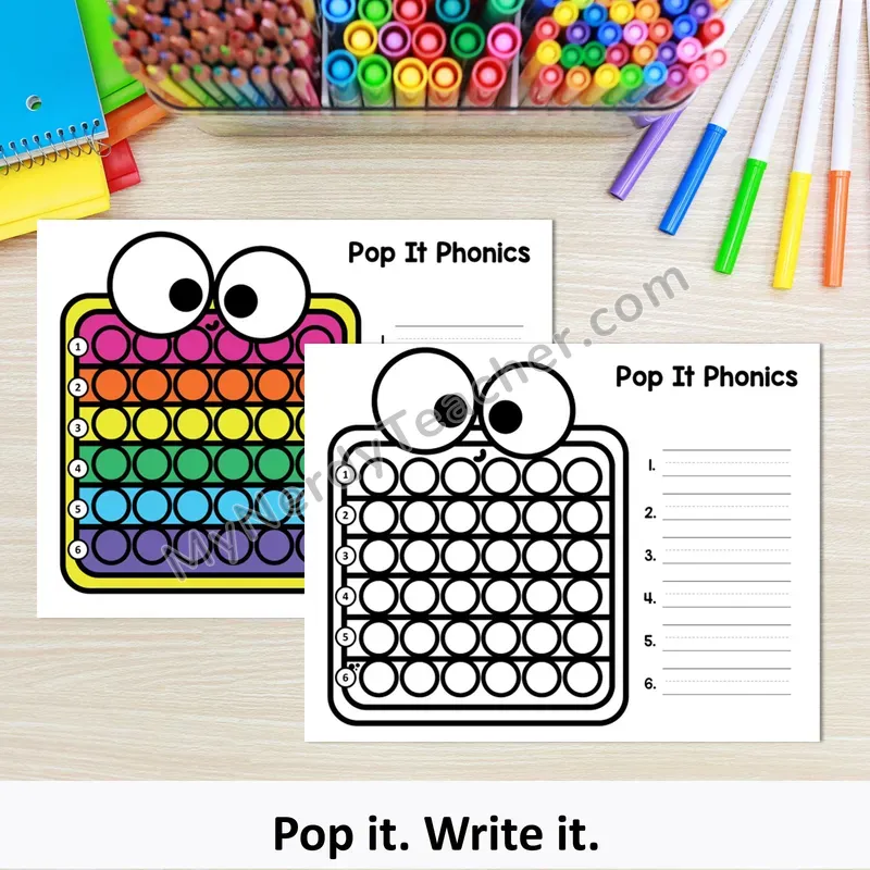Pop It Phonics — Pop and Write Word Practice