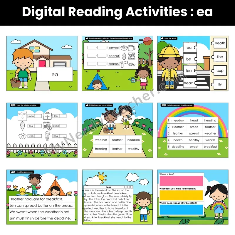Vowel Team ea Short e Decodable Passage — Google Slides