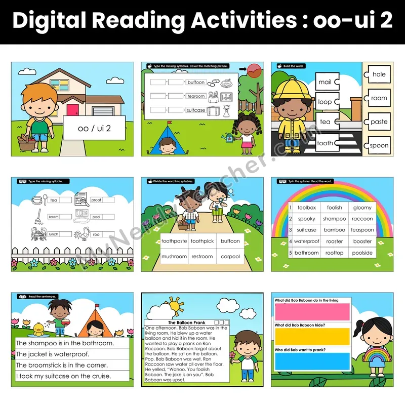 Vowel Teams oo, ui Decodable Passage — Google Slides (Set 2 of 2)