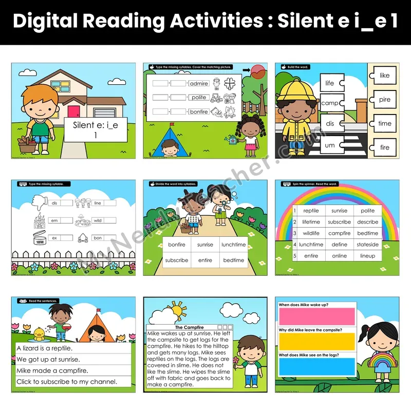 Silent e i_e Decodable Passage — Google Slides (Set 1 of 2)