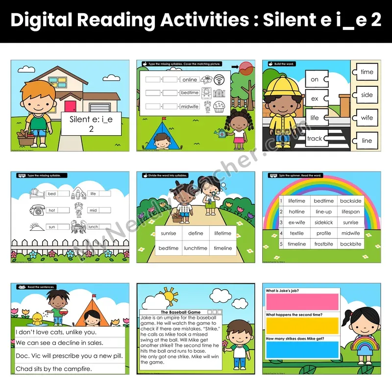 Silent e i_e Decodable Passage — Google Slides (Set 2 of 2)