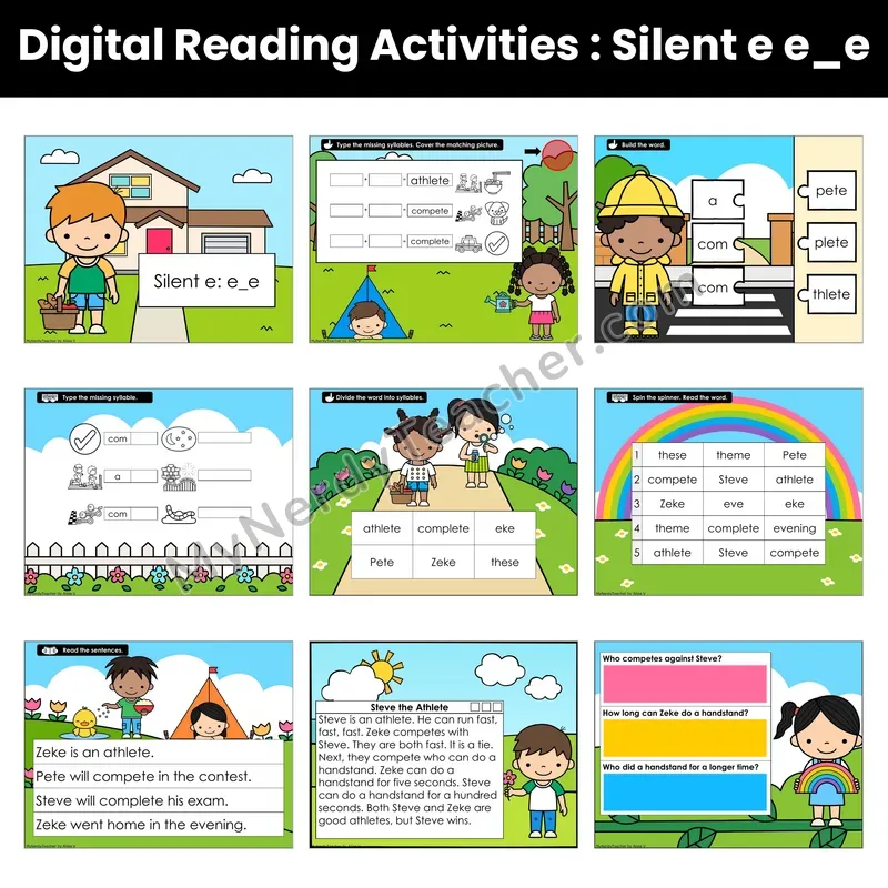 Silent e e_e Decodable Passage — Google Slides