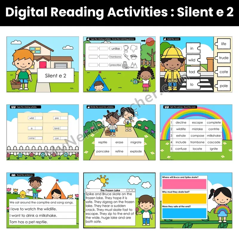 Silent e Mixed Review Decodable Passage — Google Slides (Set 2 of 3)