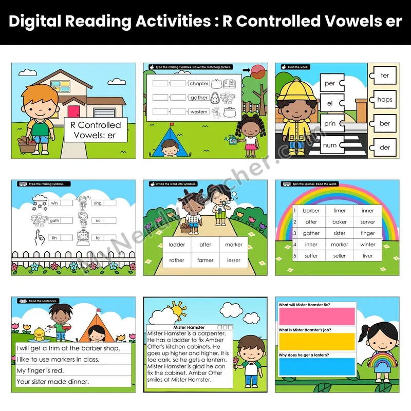 R-Controlled Vowels er Decodable Passage — Google Slides