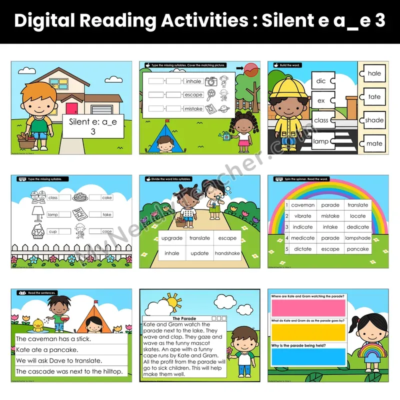 Silent e a_e Decodable Passage — Google Slides (Set 3 of 3)