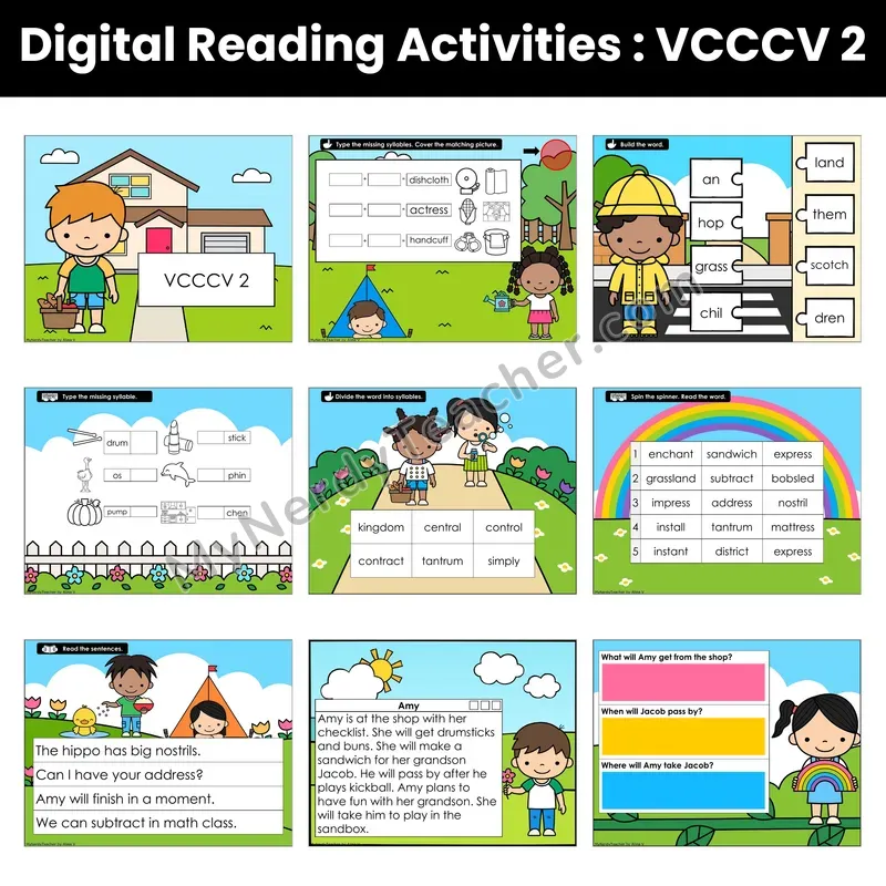 VCCCV Syllable Division Decodable Passage — Google Slides (Set 2 of 3)