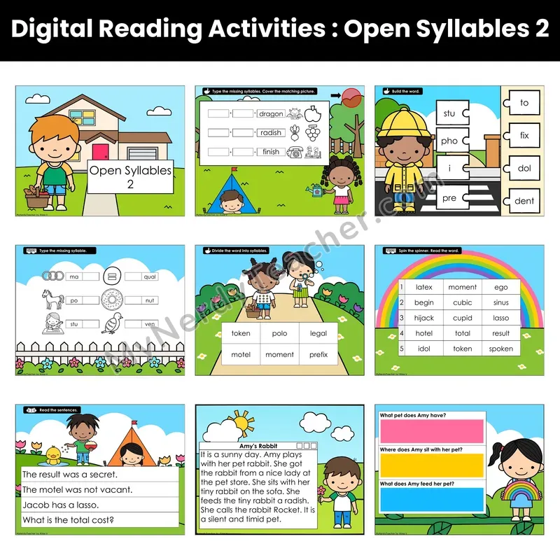 Open Syllables Decodable Passage — Google Slides (Set 2 of 4)