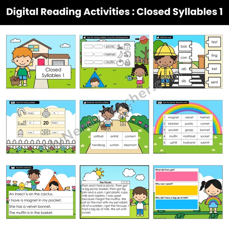 Closed Syllables Decodable Passage — Google Slides (Set 1 of 3)