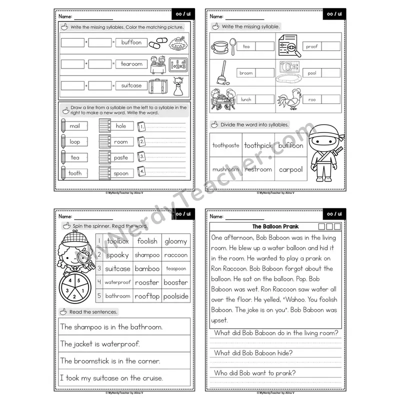 Vowel Teams au, aw Decodable Passage — Editable PPT