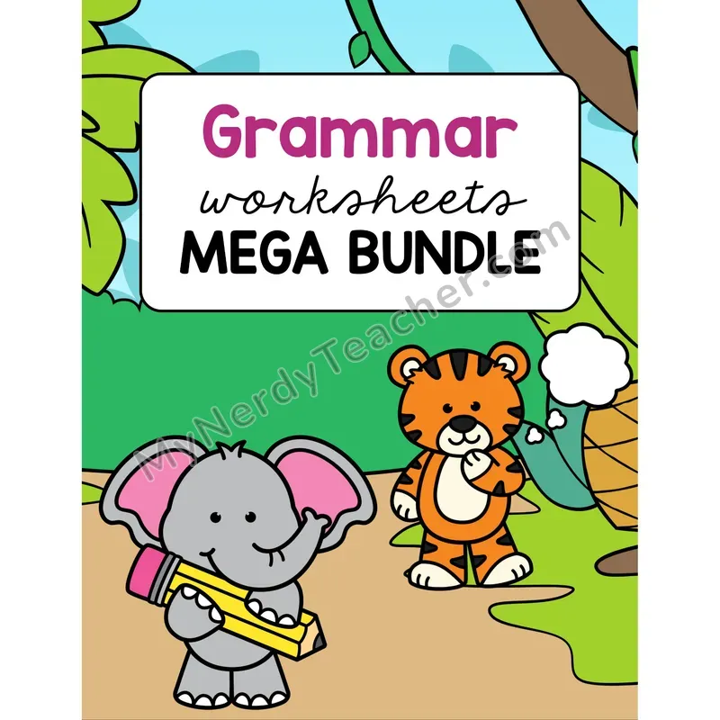 Grammar Worksheets Bundle Cover Page — Color Version