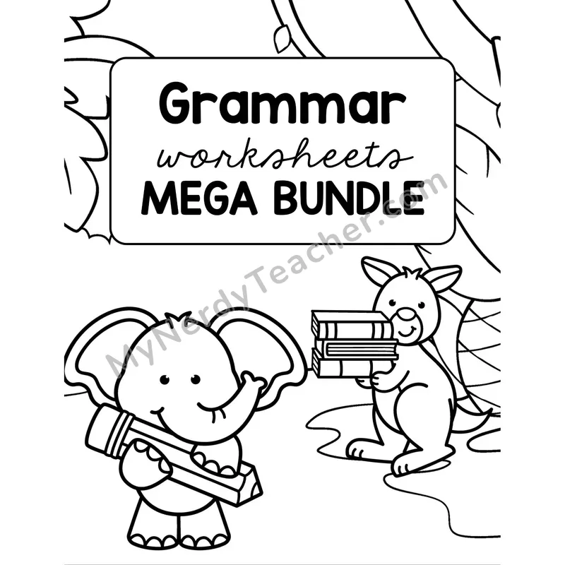 Grammar Worksheets Bundle Coloring Cover — Alternate Version