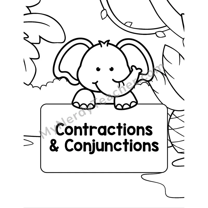 Contractions and Conjunctions Section Cover — Grammar Divider