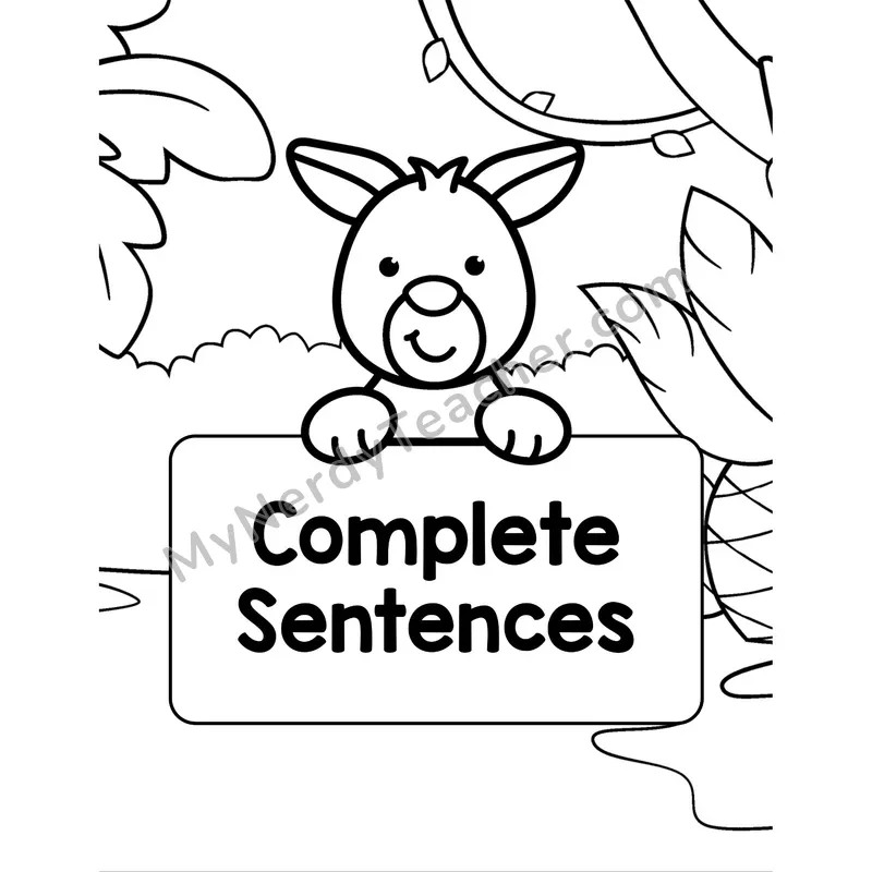 Complete Sentences Section Cover — Grammar Coloring Divider