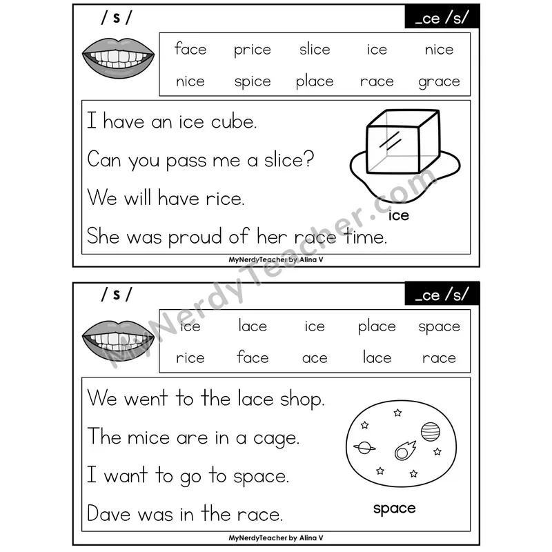 Soft C (_ce) Phonics Flash Cards — Editable PowerPoint