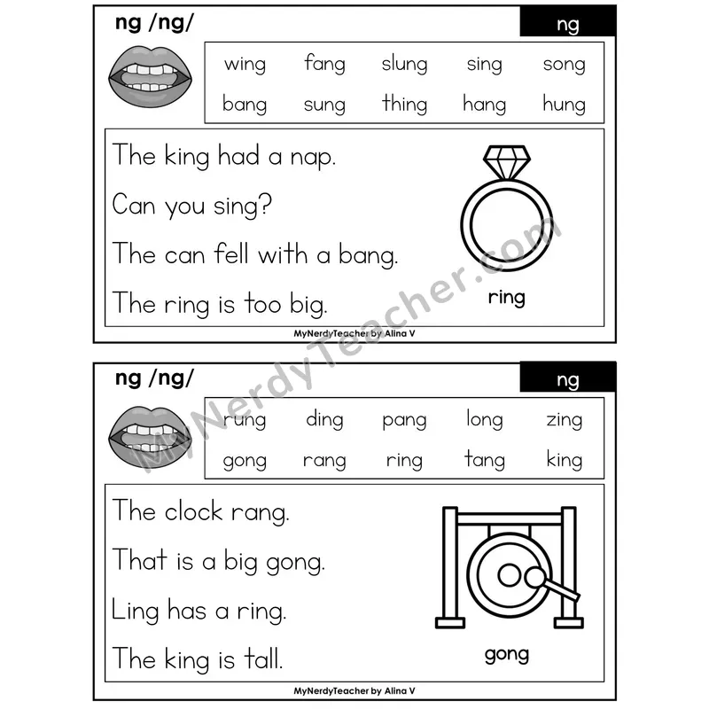 ng Digraph Phonics Flash Cards — Editable PowerPoint