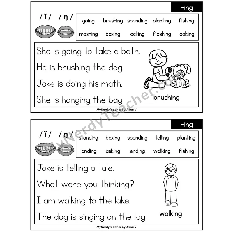 -ing Ending Phonics Flash Cards — Editable PowerPoint