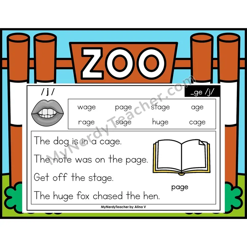 Soft G (_ge) Phonics Flash Cards — Digital PowerPoint