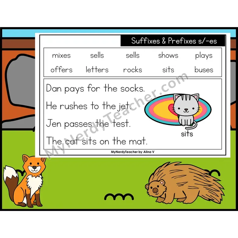 Suffix -s / -es Phonics Flash Cards — Digital PowerPoint