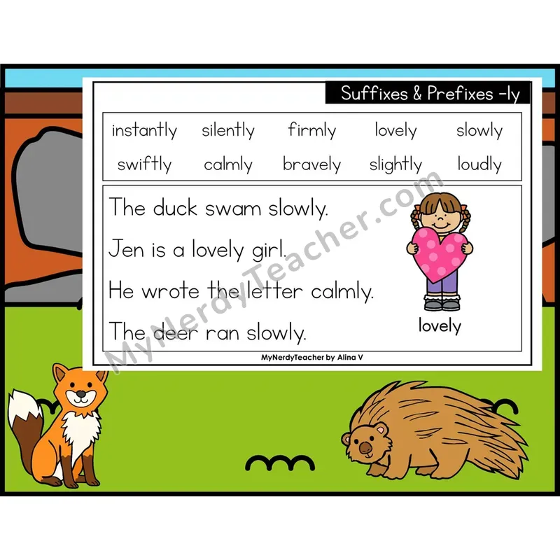 Suffix -ly Phonics Flash Cards — Digital PowerPoint