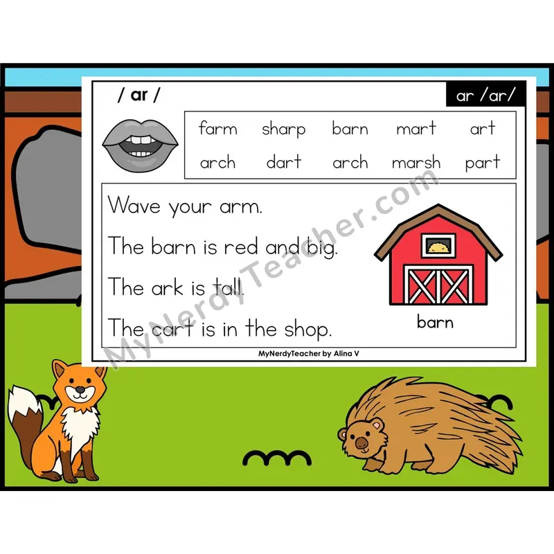 ar (R-Controlled) Phonics Flash Cards — Digital PowerPoint