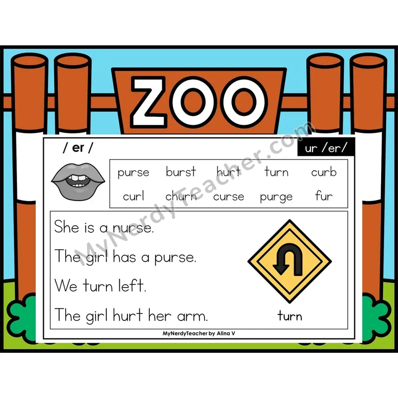 ur (R-Controlled) Phonics Flash Cards — Digital PowerPoint
