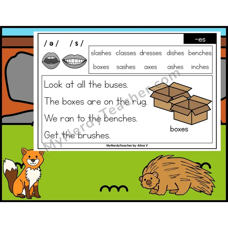 -es Ending Phonics Flash Cards — Digital PowerPoint