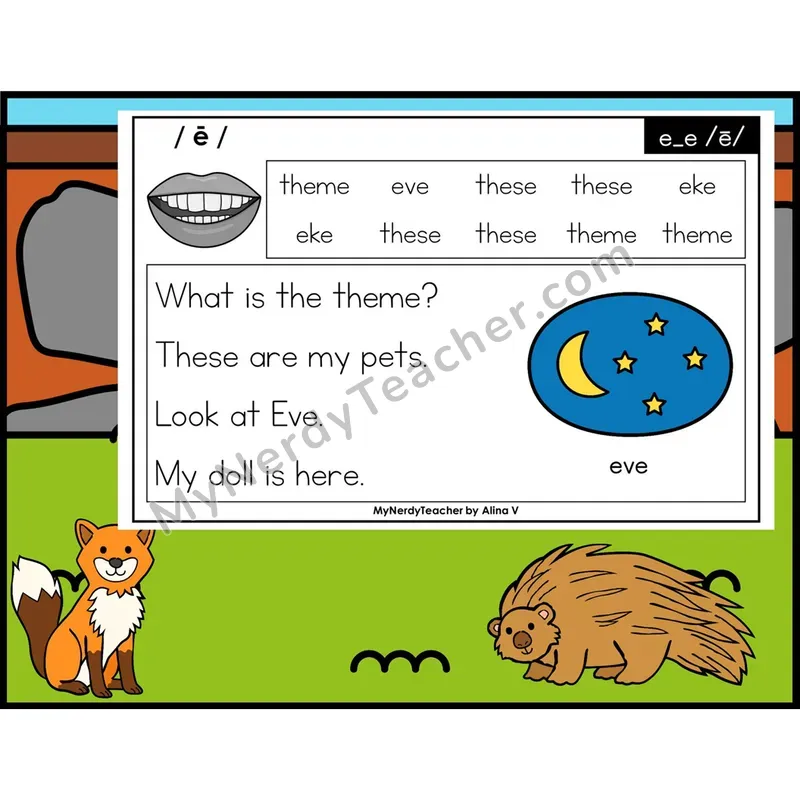 e_e (Long E Silent E) Phonics Flash Cards — Digital PowerPoint