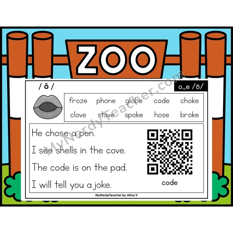 o_e (Long O Silent E) Phonics Flash Cards — Digital PowerPoint