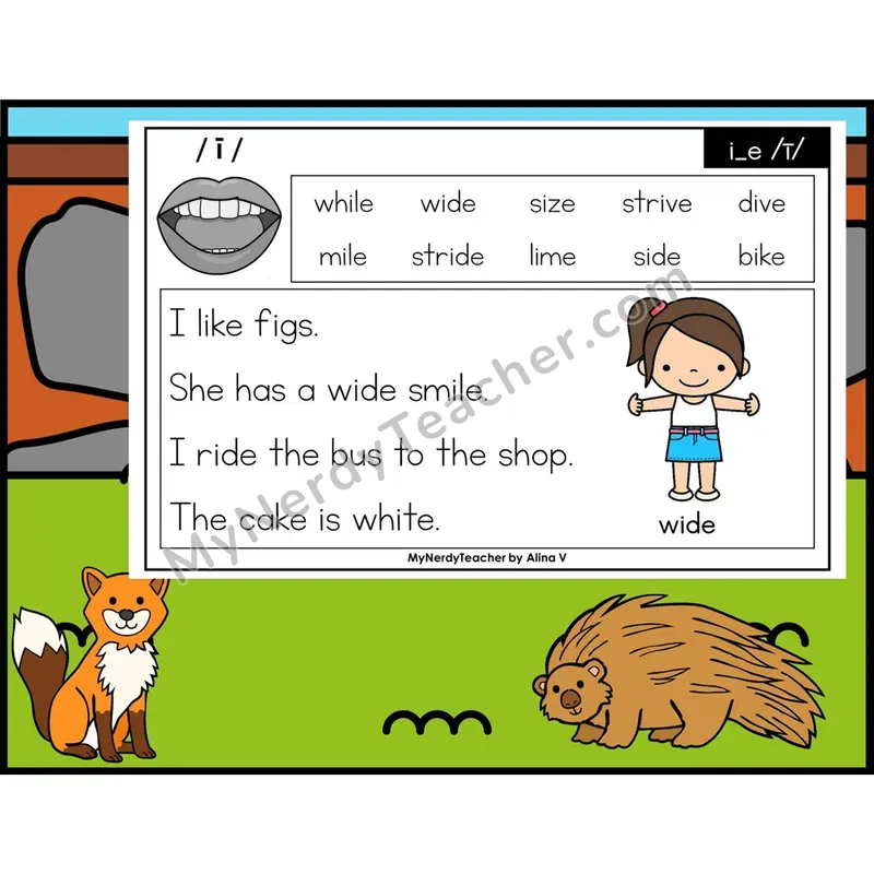 i_e (Long I Silent E) Phonics Flash Cards — Digital PowerPoint