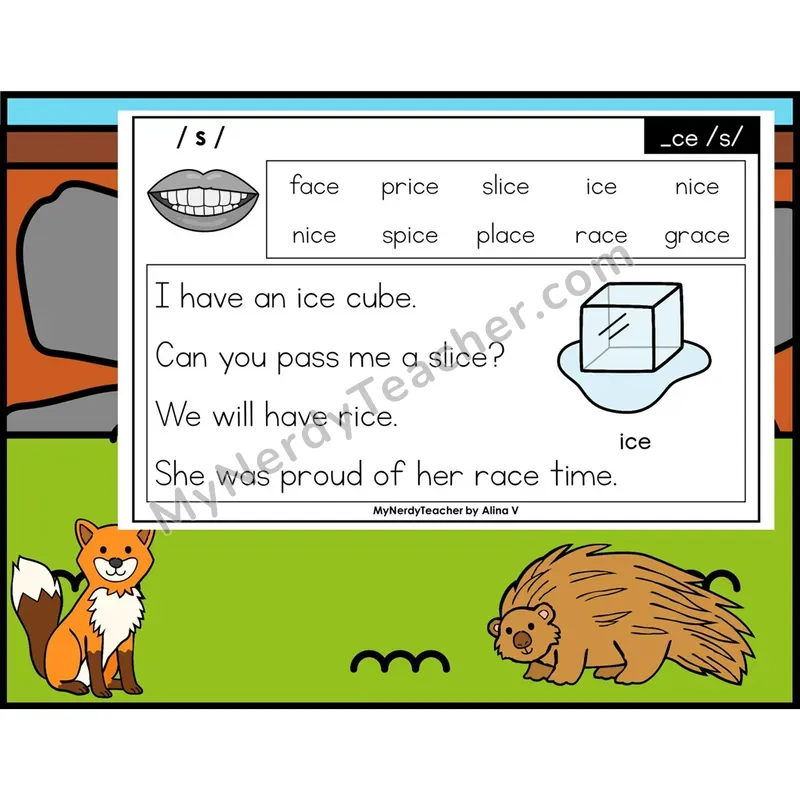 Soft C (_ce) Phonics Flash Cards — Digital PowerPoint