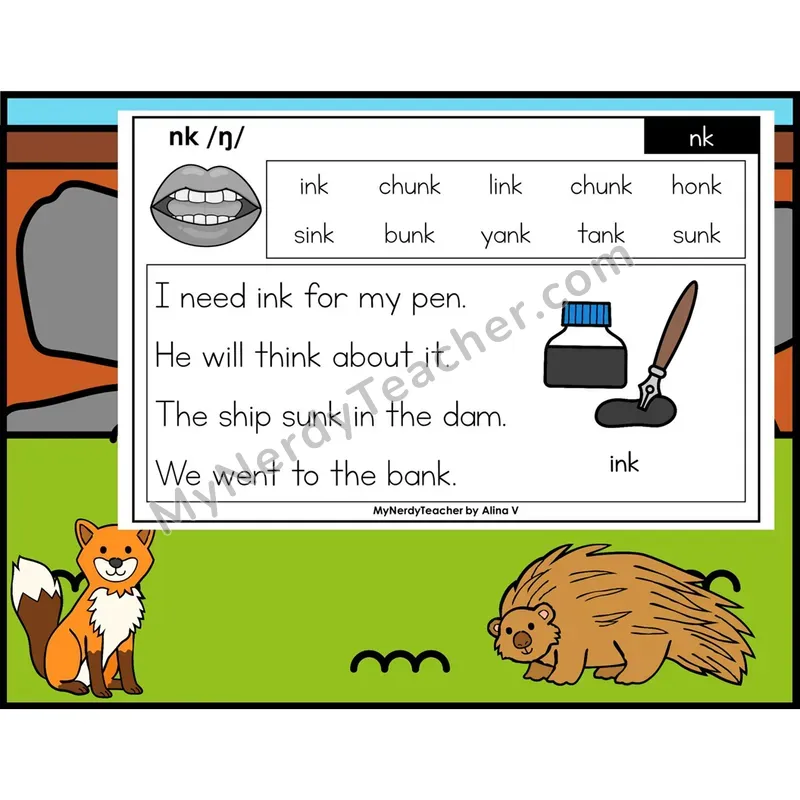 nk Digraph Phonics Flash Cards — Digital PowerPoint