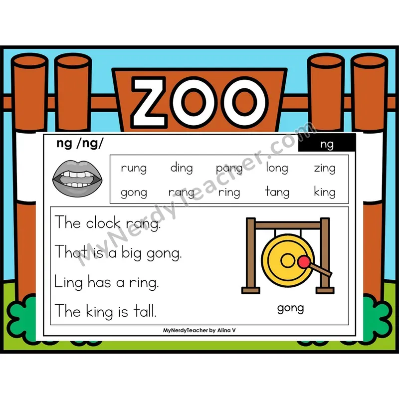 ng Digraph Phonics Flash Cards — Digital PowerPoint