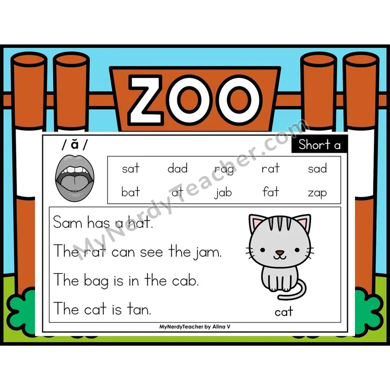 Short A Phonics Flash Cards — Digital PowerPoint
