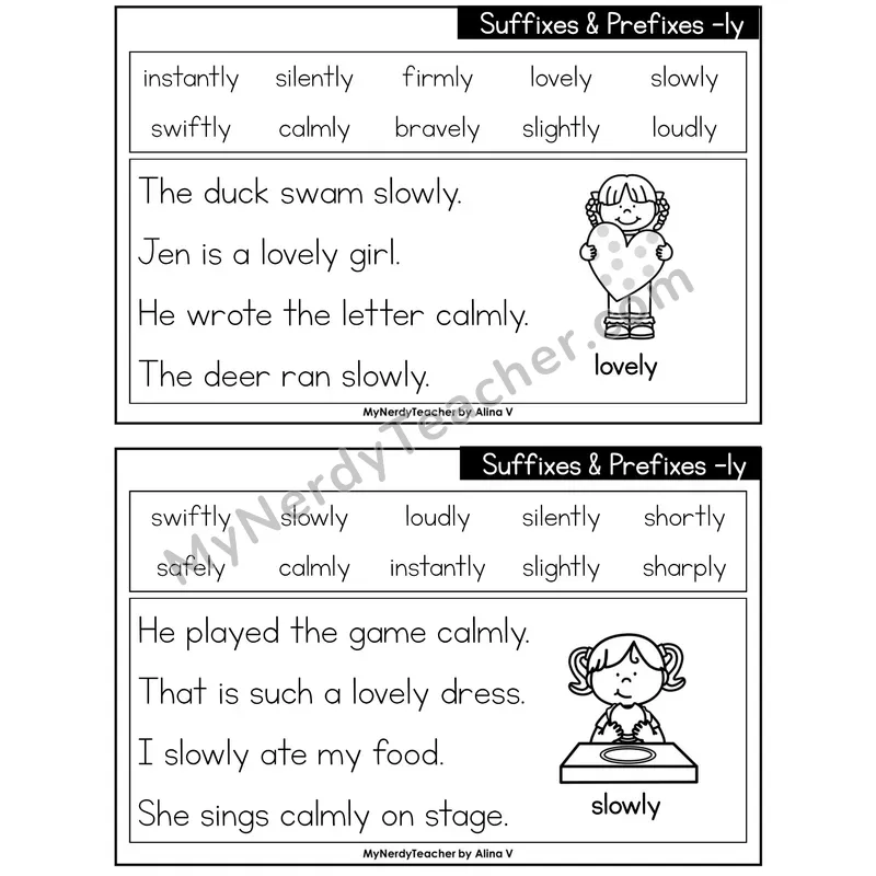 Suffix -ly Phonics Flash Cards — Printable Practice