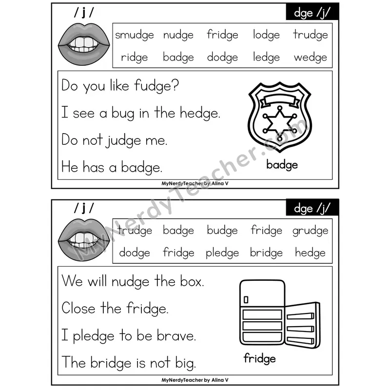dge Trigraph Phonics Flash Cards — Printable Practice