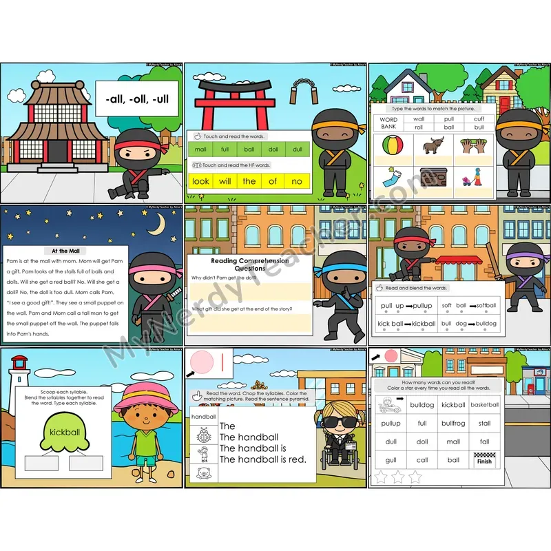 -all, -oll, -ull Decodable Passages — Multisyllabic Word Practice