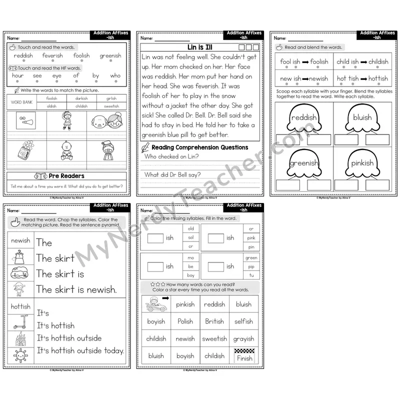 Suffix -ish Decodable Passages — Multisyllabic Word Practice