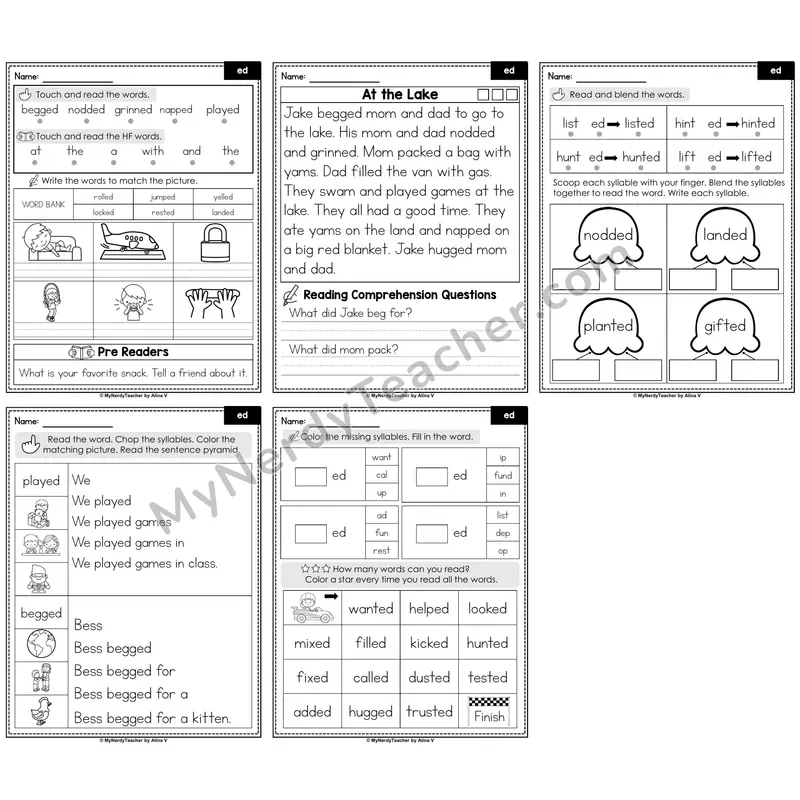 Suffix -ed Decodable Passages — Reading Longer Words