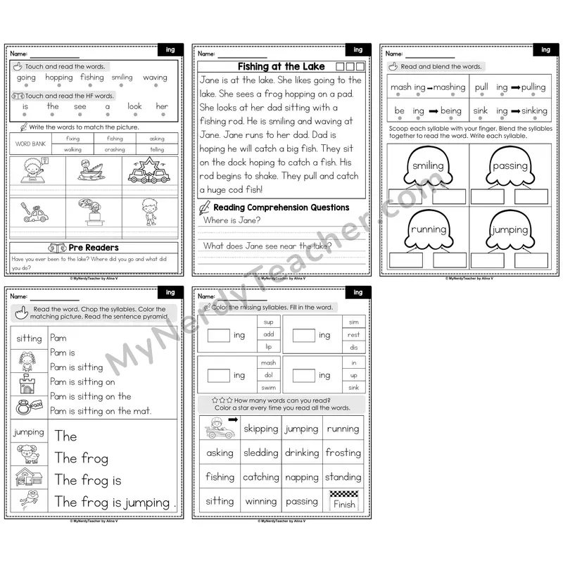 Suffix -ing Decodable Passages — Reading Longer Words